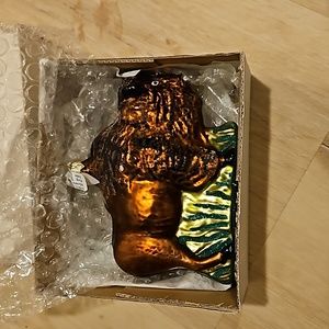 Vintage hand blown glass Buffalo ornament